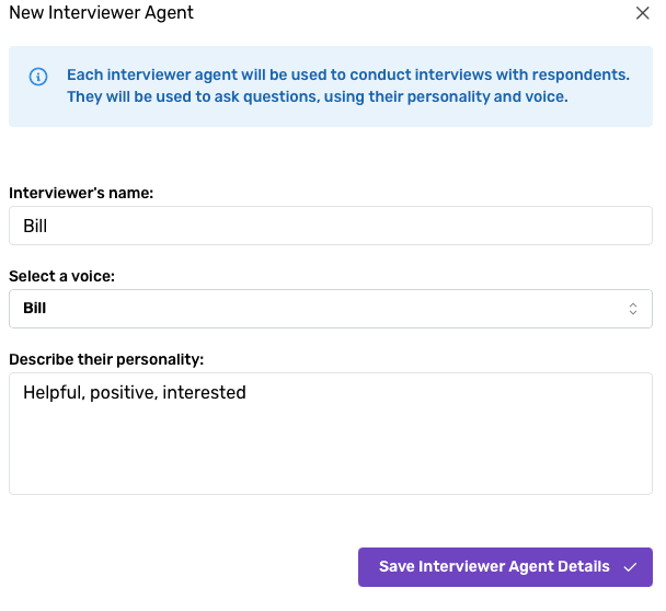 Custom interviewer example